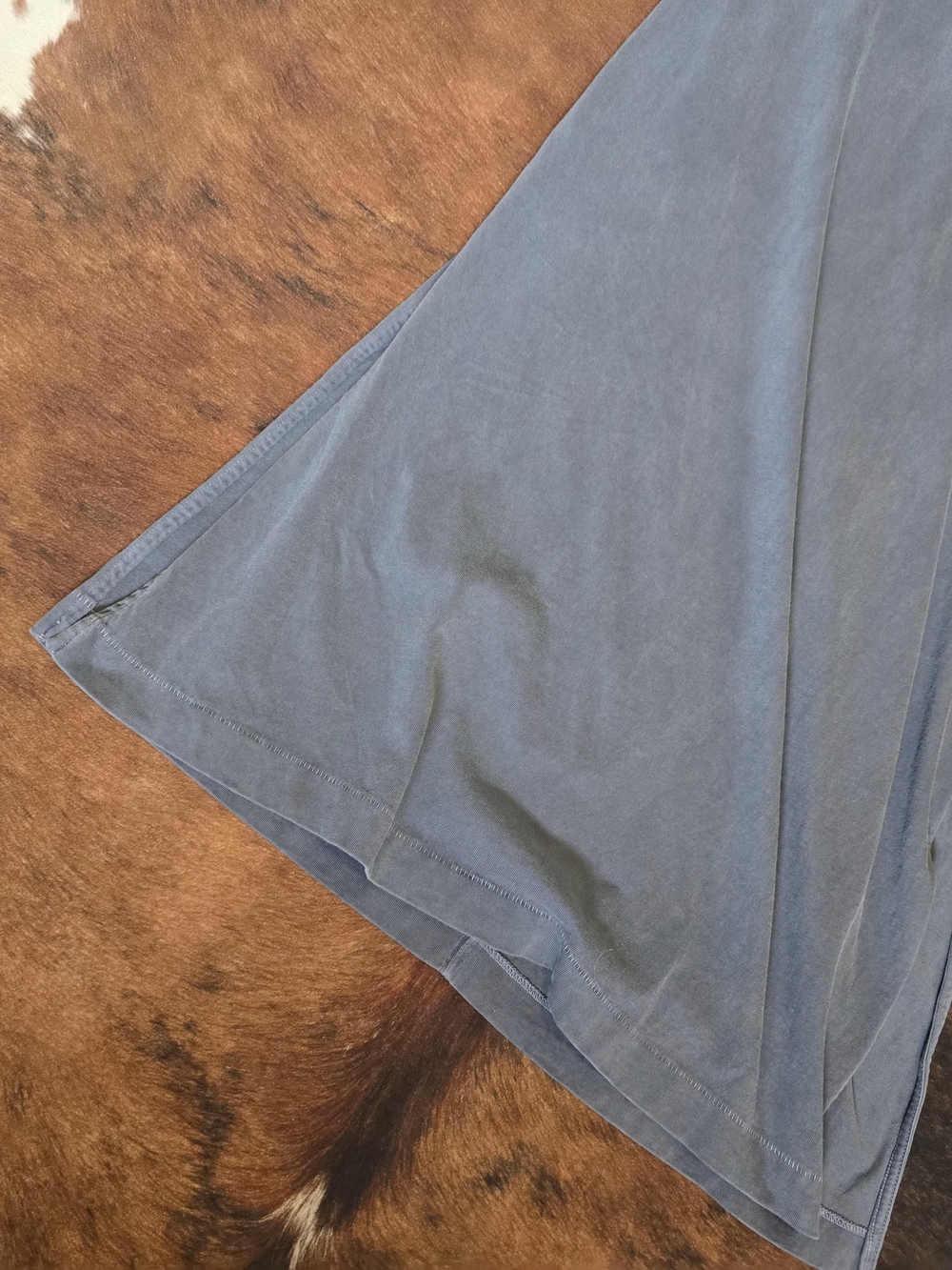 Old Navy Short-Sleeve Midi T-Shirt Dress Gray/blue Cotton Acid Wash Women - Picture 3 of 9